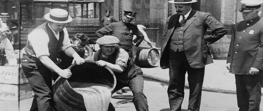 Legislating away immorality can appear bold but ultimately fail, as the prohibition showed. That doesn't mean legislation is a bad idea, however, if you can get buy in. (Credit: Unknown/Library of Congress)
